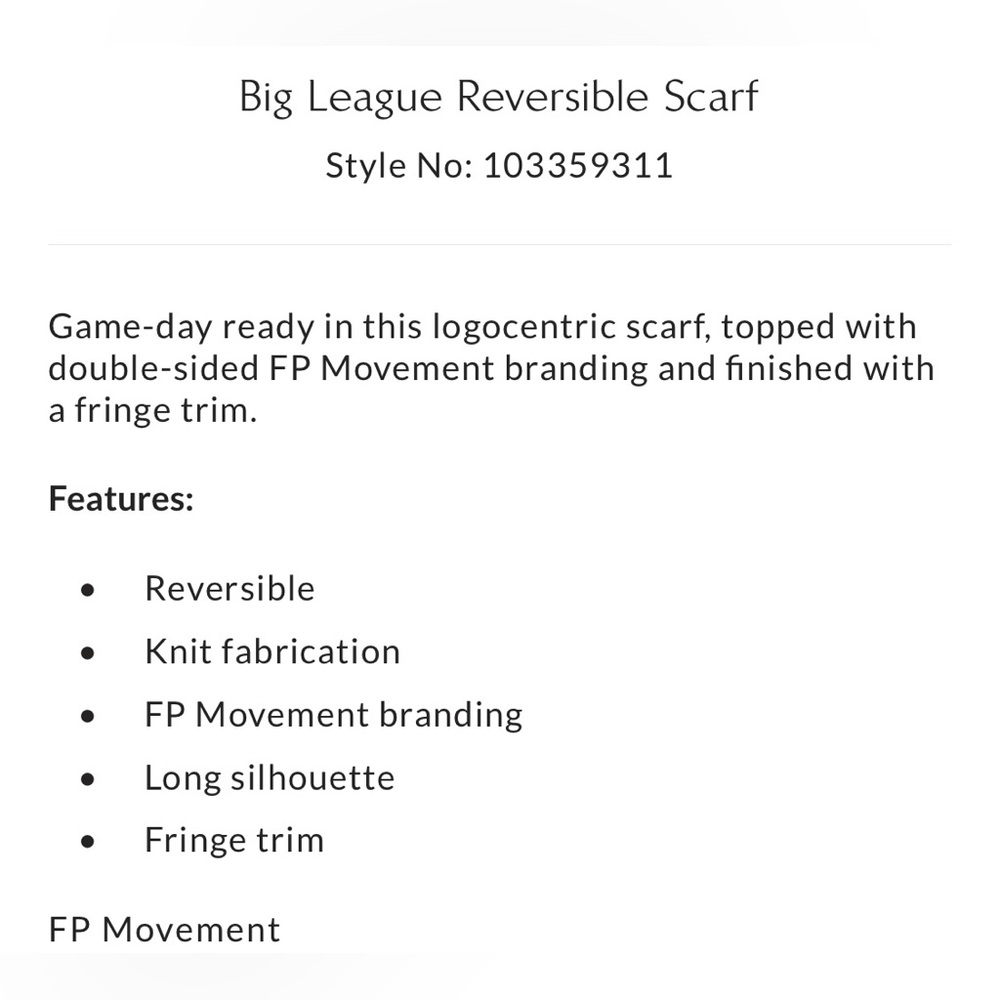 NWT Free People Movement Big League Reversible Logo Scarf in Honeydew 🍈 NWT $48 - Picture 7 of 8